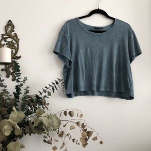 Truly Madly Deeply dusty blue crop top